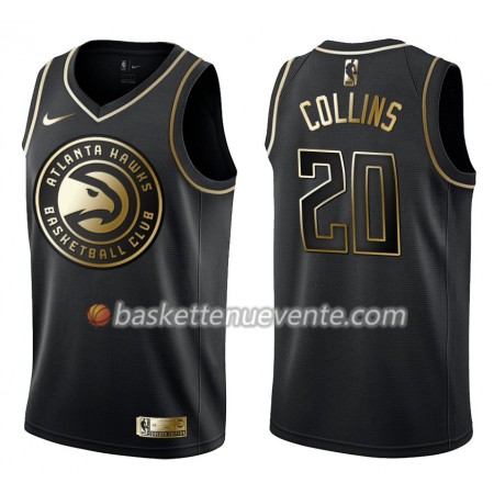 Maillot Basket Atlanta Hawks John Collins 20 Nike Noir Gold Edition Swingman - Homme